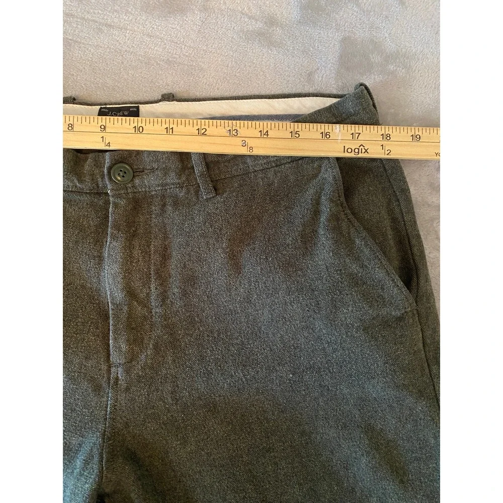 J.Crew Chino Pants Mens 34x30 Olive Green Stretch Slim Straight Trousers Preppy